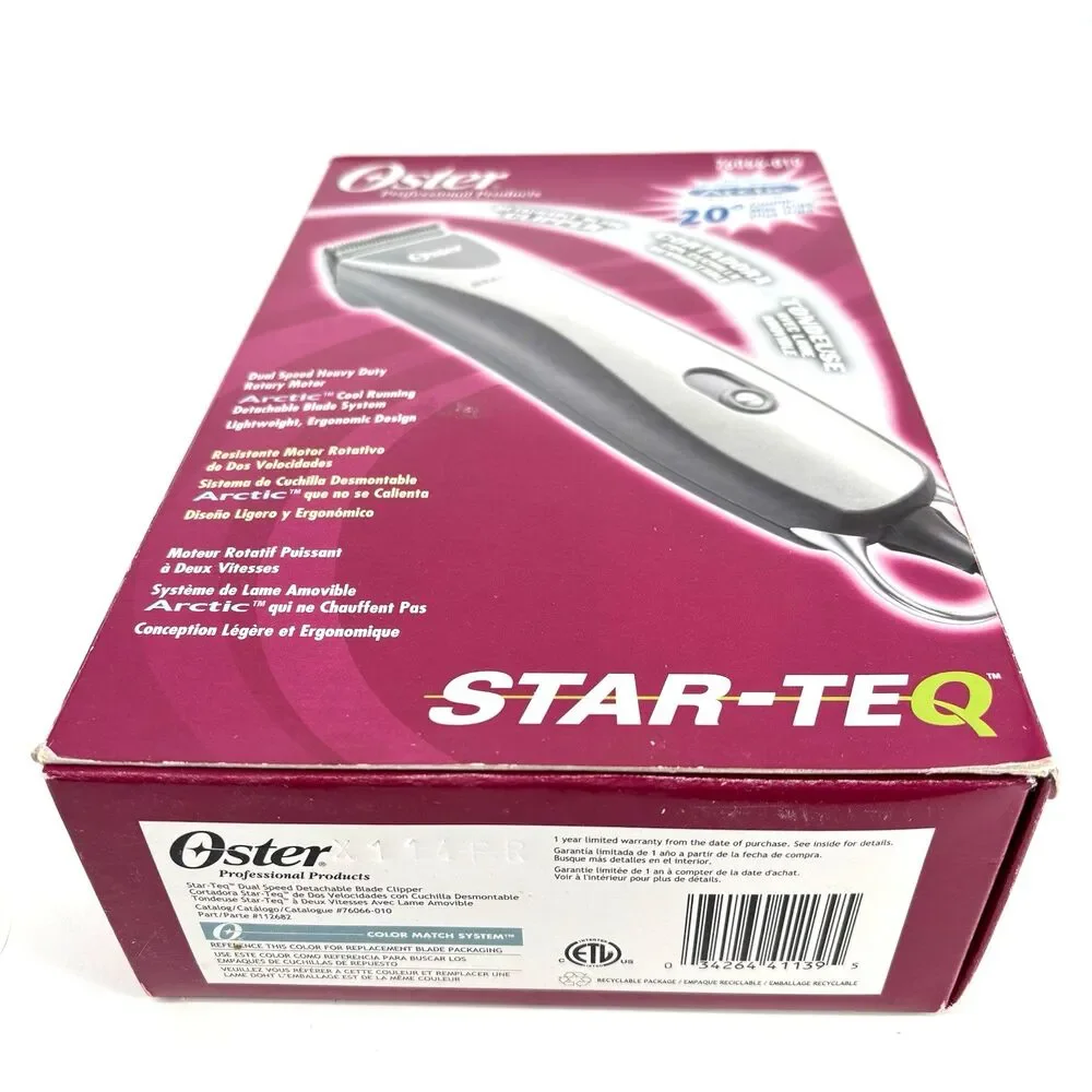 Oster Professional Star-Teq Detachable Blade Clipper DUAL Speed #76066-010 NIB